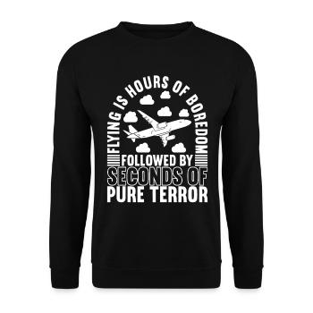 Pilot Flugzeug - Unisex Pullover - Schwarz - Vorne - Alina (178cm) & Michal (187cm)