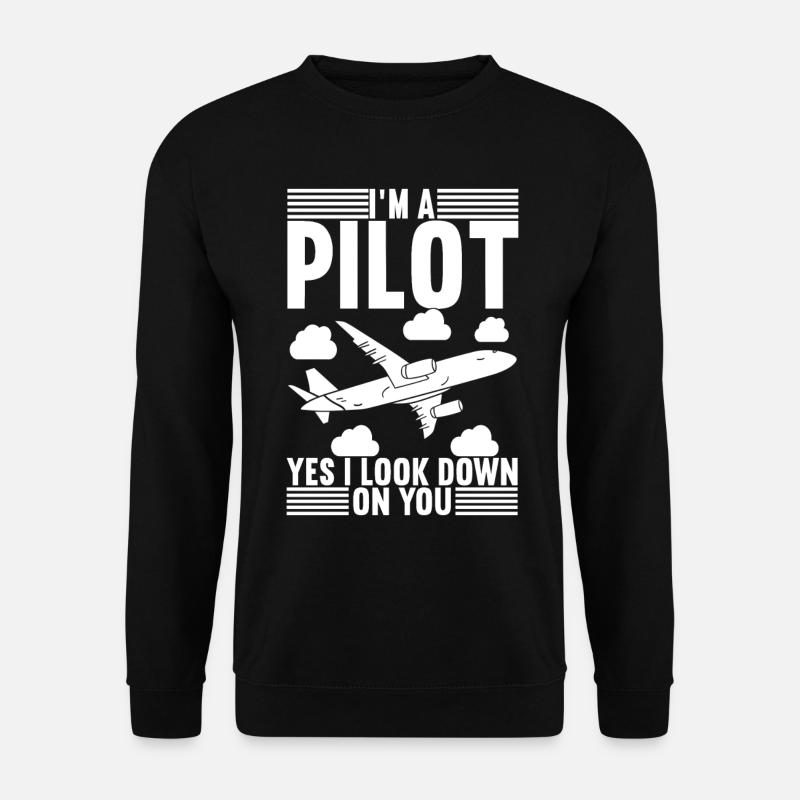 Pilot Airplane - Unisex Sweatshirt - black