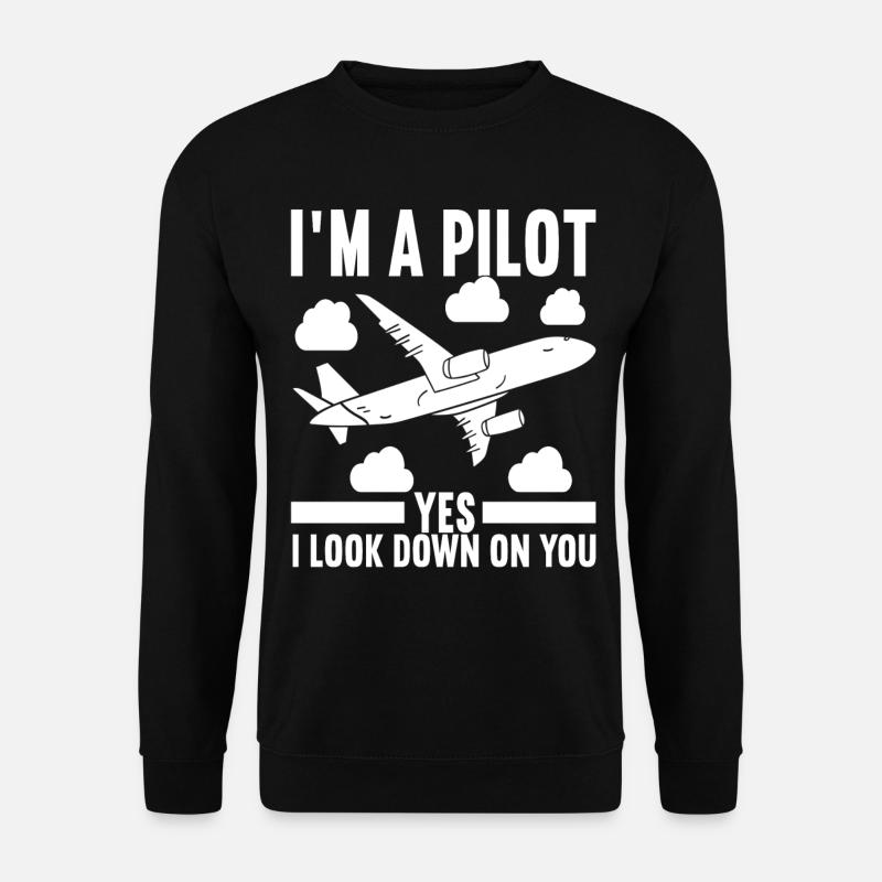 Pilot Airplane - Unisex Sweatshirt - black