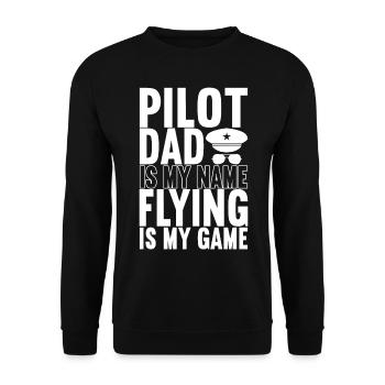 Pilot Flugzeug - Unisex Pullover - Schwarz - Vorne - Alina (178cm) & Michal (187cm)