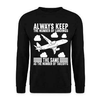 Pilot Flugzeug - Unisex Pullover - Schwarz - Vorne - Alina (178cm) & Michal (187cm)
