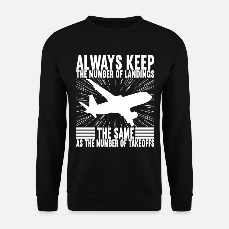 Pilot Airplane - Unisex Sweatshirt - black