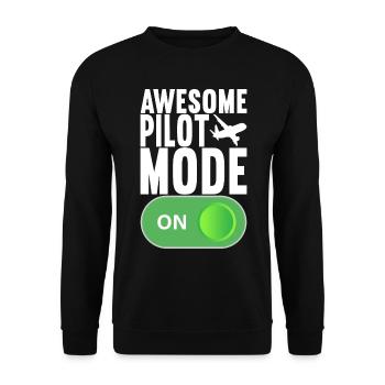 Pilot Flugzeug - Unisex Pullover - Schwarz - Vorne - Alina (178cm) & Michal (187cm)