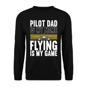 Pilot Flugzeug - Unisex Pullover - Schwarz - Vorne - Alina (178cm) & Michal (187cm)
