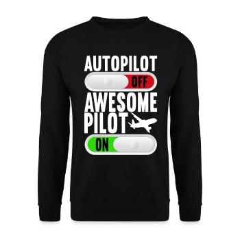 Pilot Flugzeug - Unisex Pullover - Schwarz - Vorne - Alina (178cm) & Michal (187cm)