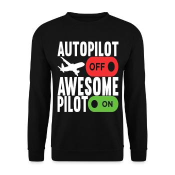 Pilot Flugzeug - Unisex Pullover - Schwarz - Vorne - Alina (178cm) & Michal (187cm)