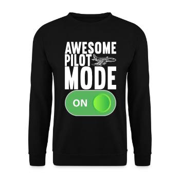 Pilot Flugzeug - Unisex Pullover - Schwarz - Vorne - Alina (178cm) & Michal (187cm)