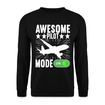 Pilot Flugzeug - Unisex Pullover - Schwarz - Vorne - Alina (178cm) & Michal (187cm)