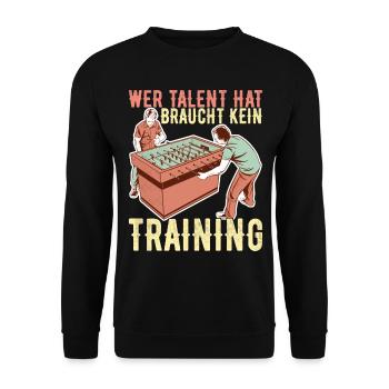 Tischfussball Tischkicker - Unisex Pullover - Schwarz - Vorne - Alina (178cm) & Michal (187cm)