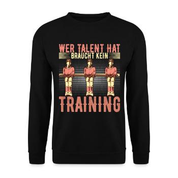 Tischfussball Tischkicker - Unisex Pullover - Schwarz - Vorne - Alina (178cm) & Michal (187cm)
