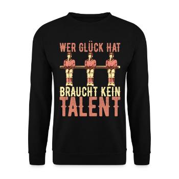 Tischfussball Tischkicker - Unisex Pullover - Schwarz - Vorne - Alina (178cm) & Michal (187cm)