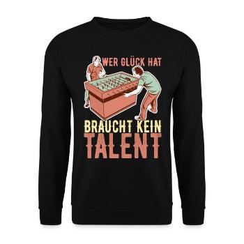 Tischfussball Tischkicker - Unisex Pullover - Schwarz - Vorne - Alina (178cm) & Michal (187cm)