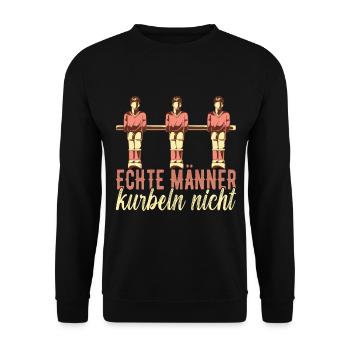 Tischfussball Tischkicker - Unisex Pullover - Schwarz - Vorne - Alina (178cm) & Michal (187cm)