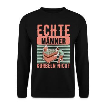 Tischfussball Tischkicker - Unisex Pullover - Schwarz - Vorne - Alina (178cm) & Michal (187cm)