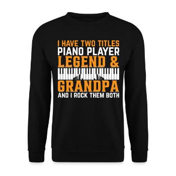 Piano Keyboard Player Grandpa - Keyboardist Grandp - Unisex Sweatshirt - black - Front - Alina (178cm) & Michal (187cm)