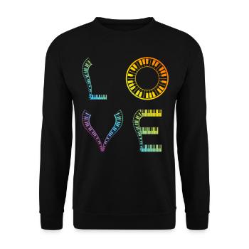 Claviériste Pianiste Claviériste Piano Love Piano - Sweat-shirt Unisexe - noir - Devant - Alina (178cm) & Michal (187cm)