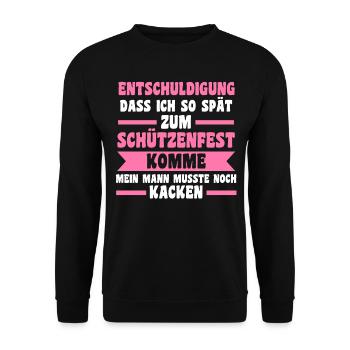 Schützenverein Schützenfest - Unisex Pullover - Schwarz - Vorne - Alina (178cm) & Michal (187cm)
