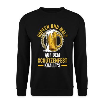 Schützenverein Bier Schützenfest - Unisex Pullover - Schwarz - Vorne - Alina (178cm) & Michal (187cm)