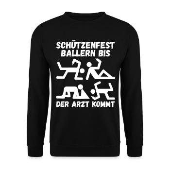 Schützenverein Schützenfest - Unisex Pullover - Schwarz - Vorne - Alina (178cm) & Michal (187cm)