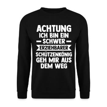 Schützenverein Schützenfest Schützenkönig - Unisex Pullover - Schwarz - Vorne - Alina (178cm) & Michal (187cm)