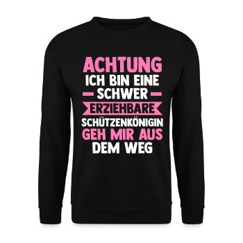 Schützenverein Schützenfest Schützenkönig - Unisex Pullover - Schwarz - Vorne - Alina (178cm) & Michal (187cm)