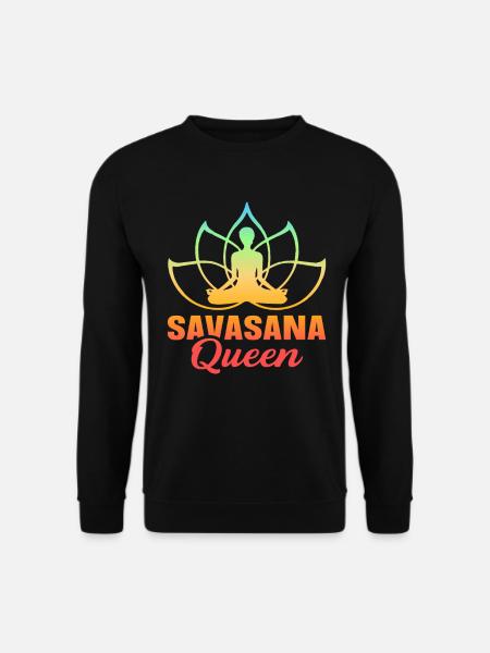 Savasana Queen Lotus Flower Yoga - Unisex Pullover - Schwarz