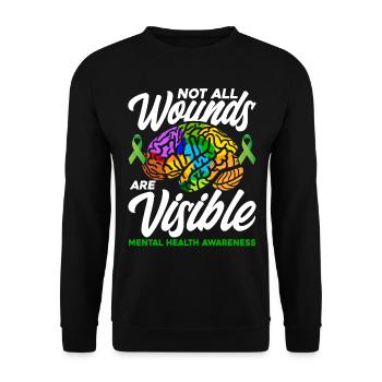 Not All Wounds Are Visible - Unisex Sweatshirt - black - Front - Alina (178cm) & Michal (187cm)