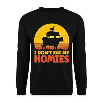 I Dont Eat My Homies - Unisex Pullover - Schwarz - Vorne - Alina (178cm) & Michal (187cm)