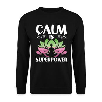 Calm Is Superpower Yoga - Unisex Sweatshirt - black - Front - Alina (178cm) & Michal (187cm)