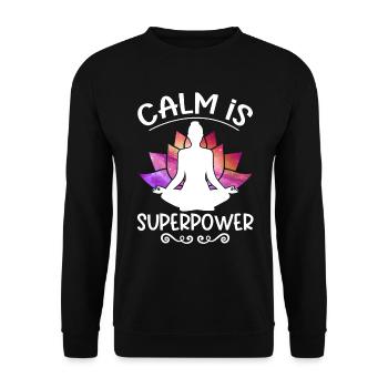 Calm Is Superpower Yoga - Unisex Sweatshirt - black - Front - Alina (178cm) & Michal (187cm)