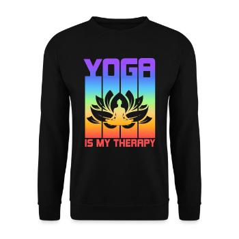 Yoga Is My Therapy Yoga - Unisex Pullover - Schwarz - Vorne - Alina (178cm) & Michal (187cm)