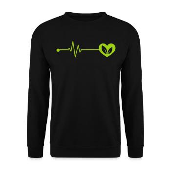 Battements de cœur végétaliens - Sweat-shirt Unisexe - noir - Devant - Alina (178cm) & Michal (187cm)