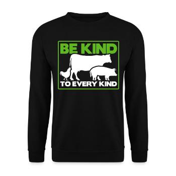Be Kind To Every Kind - Unisex Sweatshirt - black - Front - Alina (178cm) & Michal (187cm)