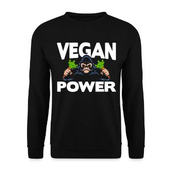 Vegan Power - Unisex Sweatshirt - black - Front - Alina (178cm) & Michal (187cm)
