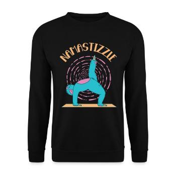 Namastizzle Drôle de méditation Sloth Yoga - Sweat-shirt Unisexe - noir - Devant - Alina (178cm) & Michal (187cm)