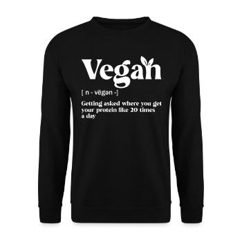Définition végétalienne - Sweat-shirt Unisexe - noir - Devant - Alina (178cm) & Michal (187cm)