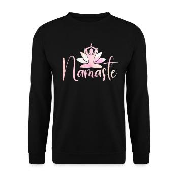 Namaste Lotus Flower Meditation Yoga - Unisex Pullover - Schwarz - Vorne - Alina (178cm) & Michal (187cm)