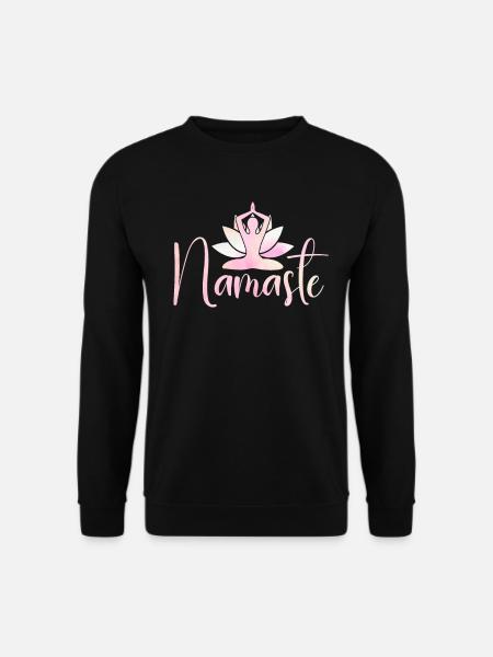 Namaste Lotus Flower Meditation Yoga - Unisex Pullover - Schwarz