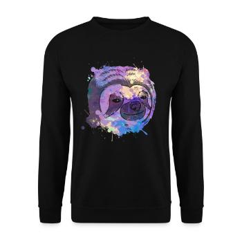 Sloth Faultier - Unisex Pullover - Schwarz - Vorne - Alina (178cm) & Michal (187cm)