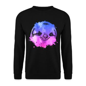 Sloth Faultier - Unisex Sweatshirt - black - Front - Alina (178cm) & Michal (187cm)