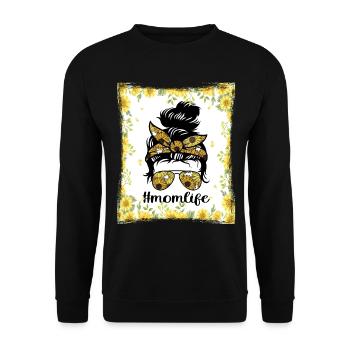 #Momlife | Cadeau de la fête des Mères | Chemise maman | Maman - Sweat-shirt Unisexe - noir - Devant - Alina (178cm) & Michal (187cm)