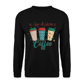 Kaffee Kaffeetrinker Geschenkidee - Unisex Pullover - Schwarz - Vorne - Alina (178cm) & Michal (187cm)