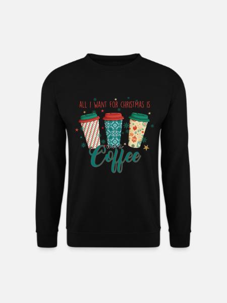 Kaffee Kaffeetrinker Geschenkidee - Unisex Pullover - Schwarz