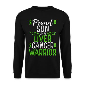 Liver Cancer Awareness Movement for Son Ribbon - Unisex Pullover - Schwarz - Vorne - Alina (178cm) & Michal (187cm)