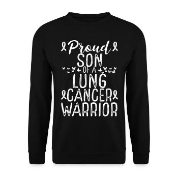 Lung Cancer Awareness Movement for Son Ribbon - Unisex Pullover - Schwarz - Vorne - Alina (178cm) & Michal (187cm)