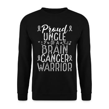Brain Tumor Awareness Glioblastoma Uncle Ribbon - Unisex Sweatshirt - black - Front - Alina (178cm) & Michal (187cm)