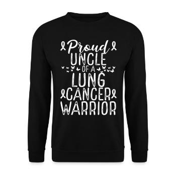 Lung Cancer Awareness Movement for Uncle Ribbon - Unisex Pullover - Schwarz - Vorne - Alina (178cm) & Michal (187cm)