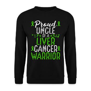 Liver Cancer Awareness Movement for Uncle Ribbon - Unisex Pullover - Schwarz - Vorne - Alina (178cm) & Michal (187cm)