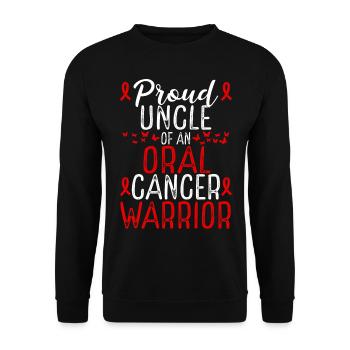 Oral Cancer Awareness Movement for Uncle Ribbon - Unisex Pullover - Schwarz - Vorne - Alina (178cm) & Michal (187cm)