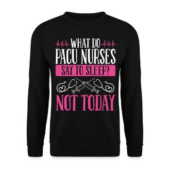 Une infirmière de l’USP dit non aux soins infirmiers après l’anesthésie - Sweat-shirt Unisexe - noir - Devant - Alina (178cm) & Michal (187cm)